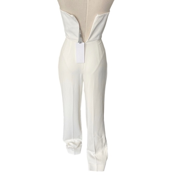 NWT SALONI Sabine Embellished Bow Cady Jumpsuit In Ivory - Picture 9 of 15